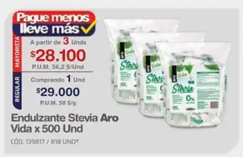 Makro Aro Endulzante Stevia Vida x 500 und oferta