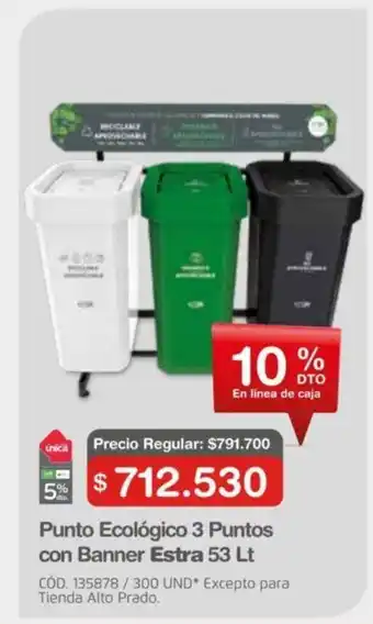 Makro Estra Punto Ecologico 3 Puntos con Banner 53 Lt oferta
