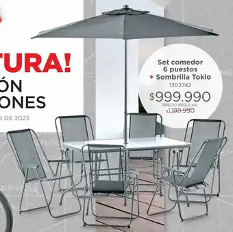 Easy Set comedor caño text+sombrilla tokio 6p oferta