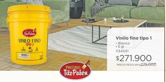 Easy Vinilo lavable 5gl fino tito pabon bco oferta
