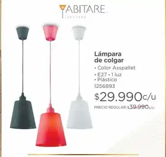 Easy Lamp colgar 1l e27 plast color asspallet oferta