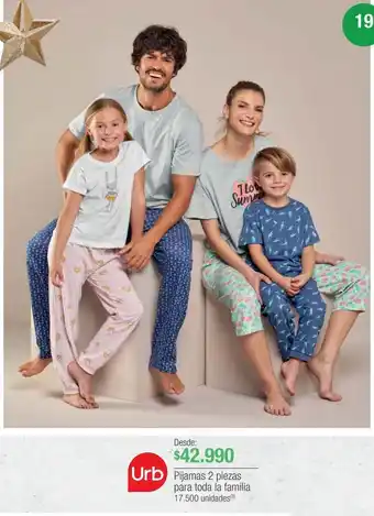 Jumbo Pijamas 2 piezas para toda la familia oferta