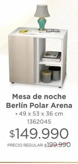Easy Mesa noche berlin 49x53x36cm polar arena oferta