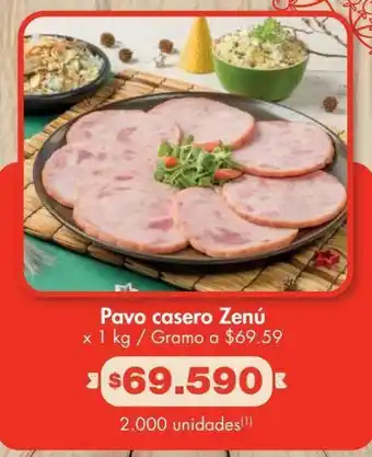 Metro Pavo casero zenú x 1 kg oferta