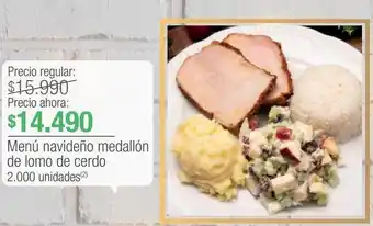 Jumbo Menú navideño medallón de lomo de cerdo oferta