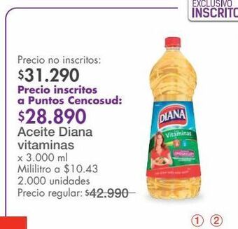 Metro Aceite diana vitaminas x 3.000 ml oferta