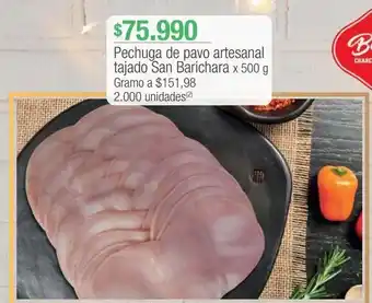 Jumbo Pechuga de pavo artesanal tajado san barichara x 500 g oferta
