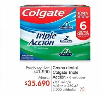Metro Crema dental colgate triple acción x 6 unidades x100 ml c/u oferta