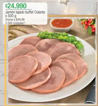 Jumbo Jamón tajado buffet colanta x 500 g oferta