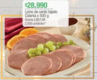Jumbo Lomo de cerdo tajado colanta x 500 g oferta