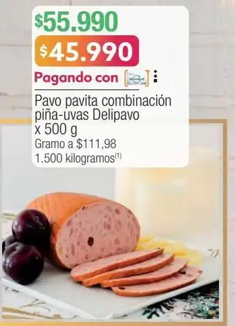 Jumbo Pavo pavita combinación piña-uvas delipavo x 500 g oferta