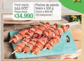 Jumbo Pinchos de salmón fresco x 500 g oferta