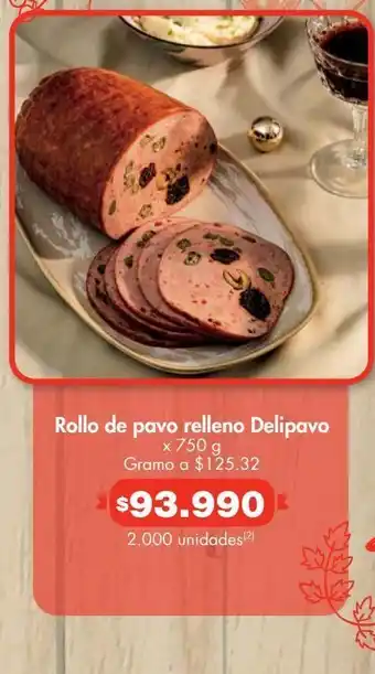 Metro Rollo de pavo relleno delipavo x 750 g oferta