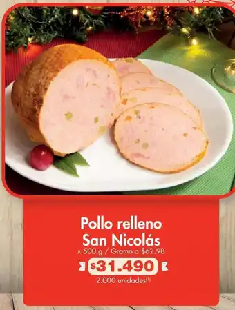 Metro Pollo relleno san nicolás x 500 g oferta