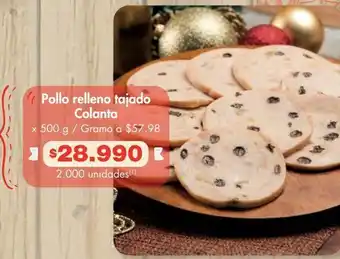 Metro Pollo relleno tajado colanta x 500 g oferta