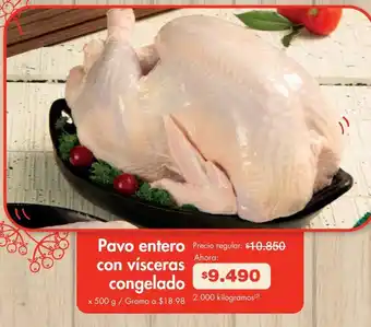 Metro Pavo entero con vísceras congelado x 500 g oferta