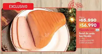 Metro Pernil de cerdo san nicolás x 1 kg oferta