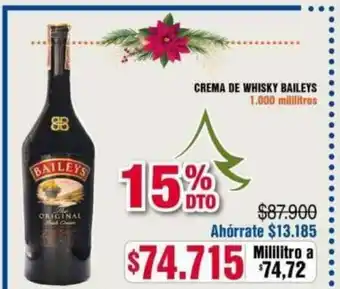 Alkosto Crema de Whisky Baileys 1.000 millilitros oferta