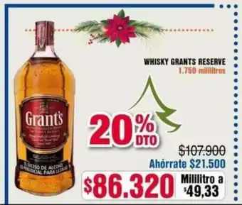 Alkosto Whisky Grant's Reserve 1.750 millilitros oferta