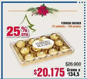Alkosto Ferrero Rocher 12 unidades -150 gramos oferta