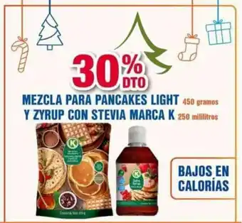 Mezcla para Pancakes Light 450 gramos y Syrup con Stevia Marca K 250 millilitros