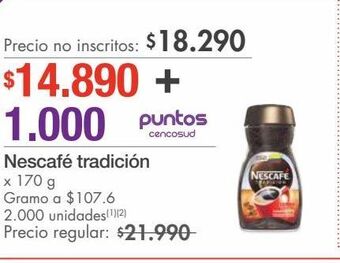 Metro Nescafé tradición x 170 g oferta