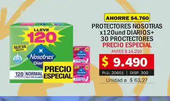 Surtifamiliar protectores Nosotras X120Und Diario+ 30 Protectores oferta