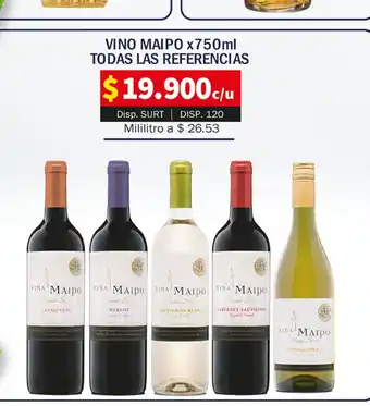 Surtifamiliar Vino Maipo x 750 ml Todas Las Referencias oferta