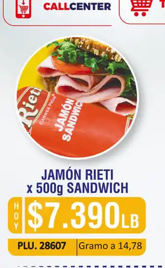 Surtifamiliar Jamon Rieti x500 g Sandwich oferta