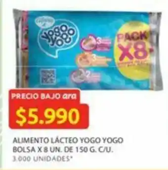 Ara Alimento Lacteo Yogo Yogo Bolsa X 8 Un De 150 G oferta