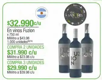 Jumbo Vino fuzion x 750ml oferta