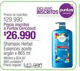 Jumbo Shampoo herbal essences aceite argán 865ml oferta
