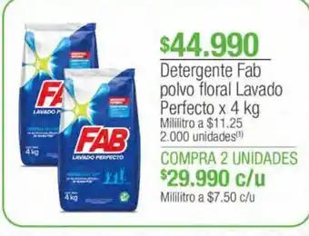 Jumbo Detergente en polvo fab floral lavado perfecto 4kg oferta