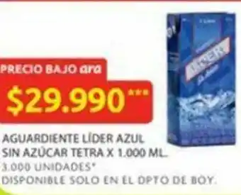 Ara Aguardiente líder azul sin azúcar tetra x 1.00 ML oferta