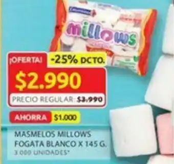 Ara Masmelos millows fogata blanco x 145 G. oferta