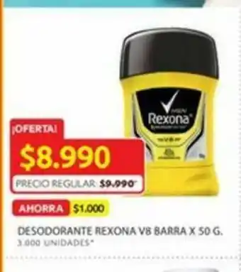 Ara Desodorante rexona V8 barra x 50 G. oferta