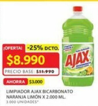 Ara Limpiador ajax bicarbonato naranja limon x 2.000 ML. oferta
