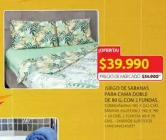 Ara Juego de sábanas para cama doble de 80 G. con 2 fundas oferta