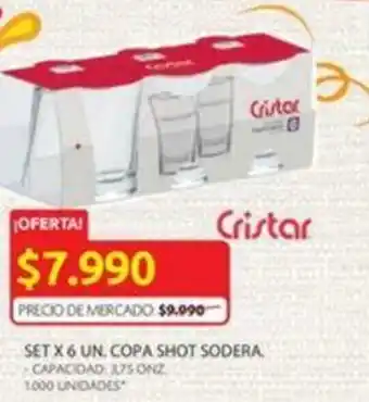 Ara Set x 6 UN. copa shot sodera oferta