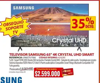 MercaCentro Televisor SAMSUNG 65" 4K crystal UHD SMART oferta
