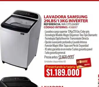 MercaCentro Lavadora samsung 29LBS/13KG inverter oferta