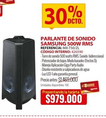 MercaCentro Parlante de sonido samsung 500W RMS oferta
