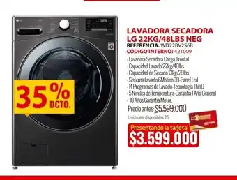 MercaCentro Lavadora secadora LG 22KG/48LBS NEG oferta