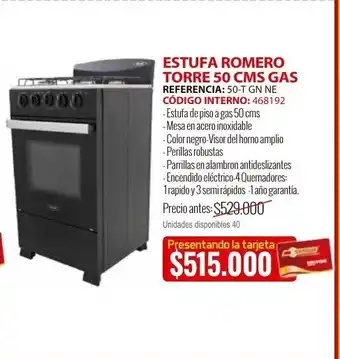 MercaCentro Estufa romero torre 50 CMS gas oferta