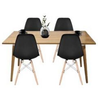 Falabella Comedor 4 puestos madera robledo+ silla eames oferta