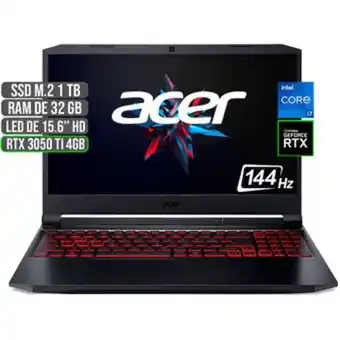 Linio Portatil acer nitro intel core i7 11800h ssd 1tb ram 32gb rtx 3050ti 4gb oferta