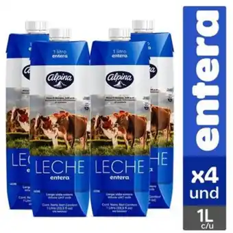 Linio Leche entera alpina x 4 und caja 1000 ml oferta