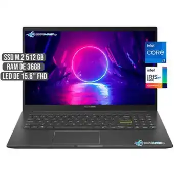 Linio Portatil asus intel i7-1165g7 ssd 512gb ram 36gb iris® xᵉ 15.6 fhd oferta