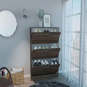 Éxito Zapatero merlín, chocolate y blanco, con tres puertas abatibles con manijas metálicas oferta