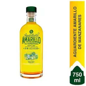 Aguardiente amarillo manzanare 750 ml